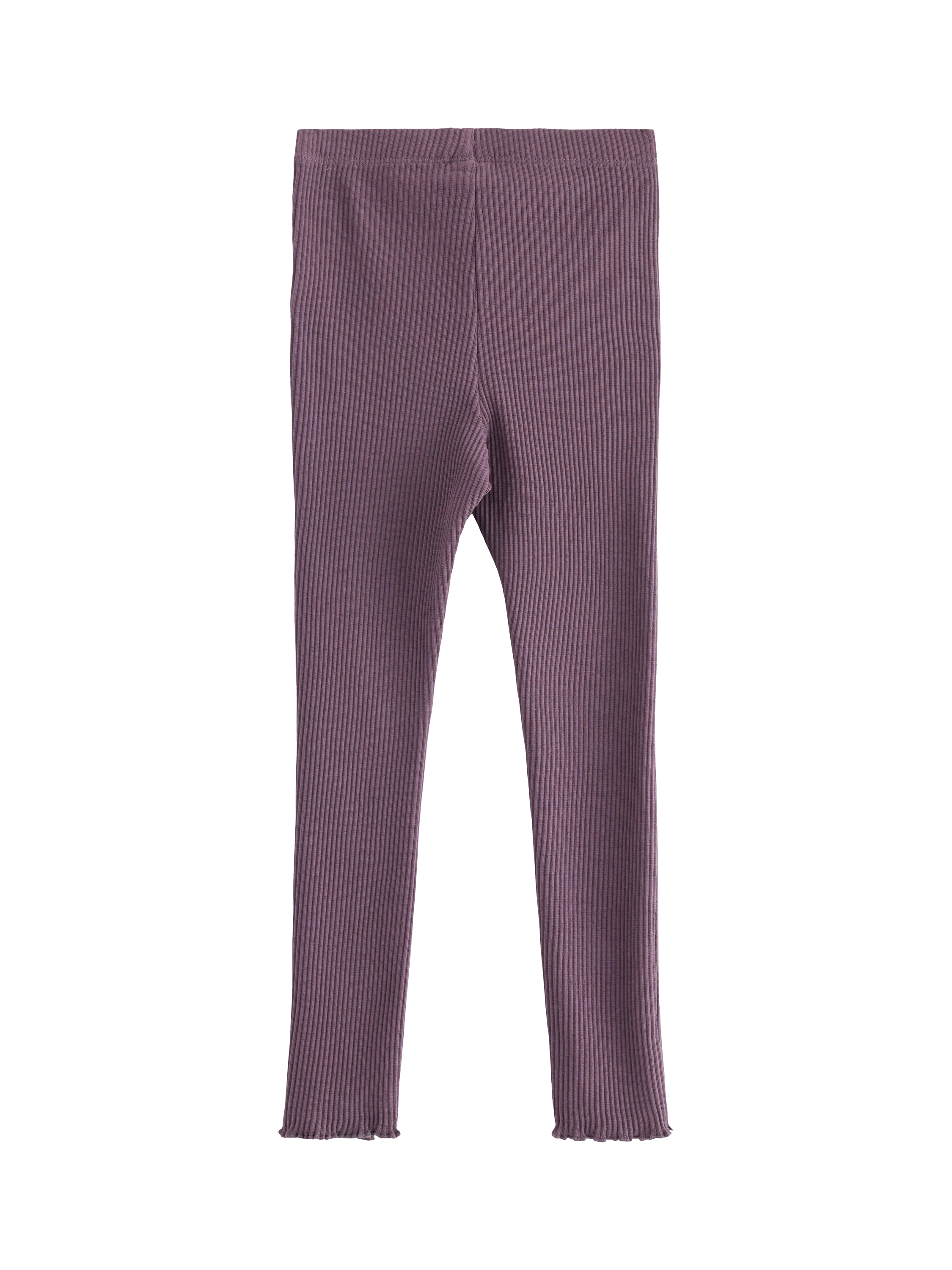 Product image 2 of 3, which shows Lindex Kids' Cotton Blend Frill Trim Leggings, Light Dusty Lilac, 18-24 months