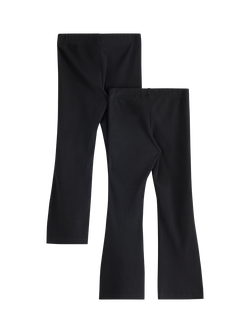 Lindex Kids' Cotton Blend Flared Leggings, Pack of 2, Black - view 2, Black