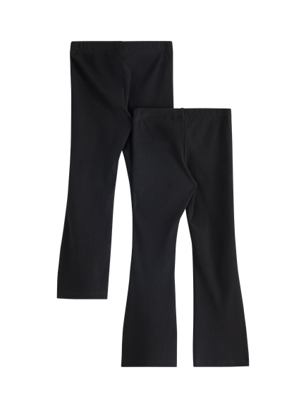 Lindex Kids' Cotton Blend Flared Leggings, Pack of 2, Black - view 2, Black