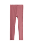 Lindex Kids' Cotton Blend Frill Trim Leggings, Dark Dusty Pink