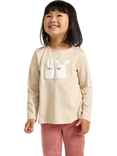Lindex Kids' Cotton Long Sleeved Rabbit Motif Top
