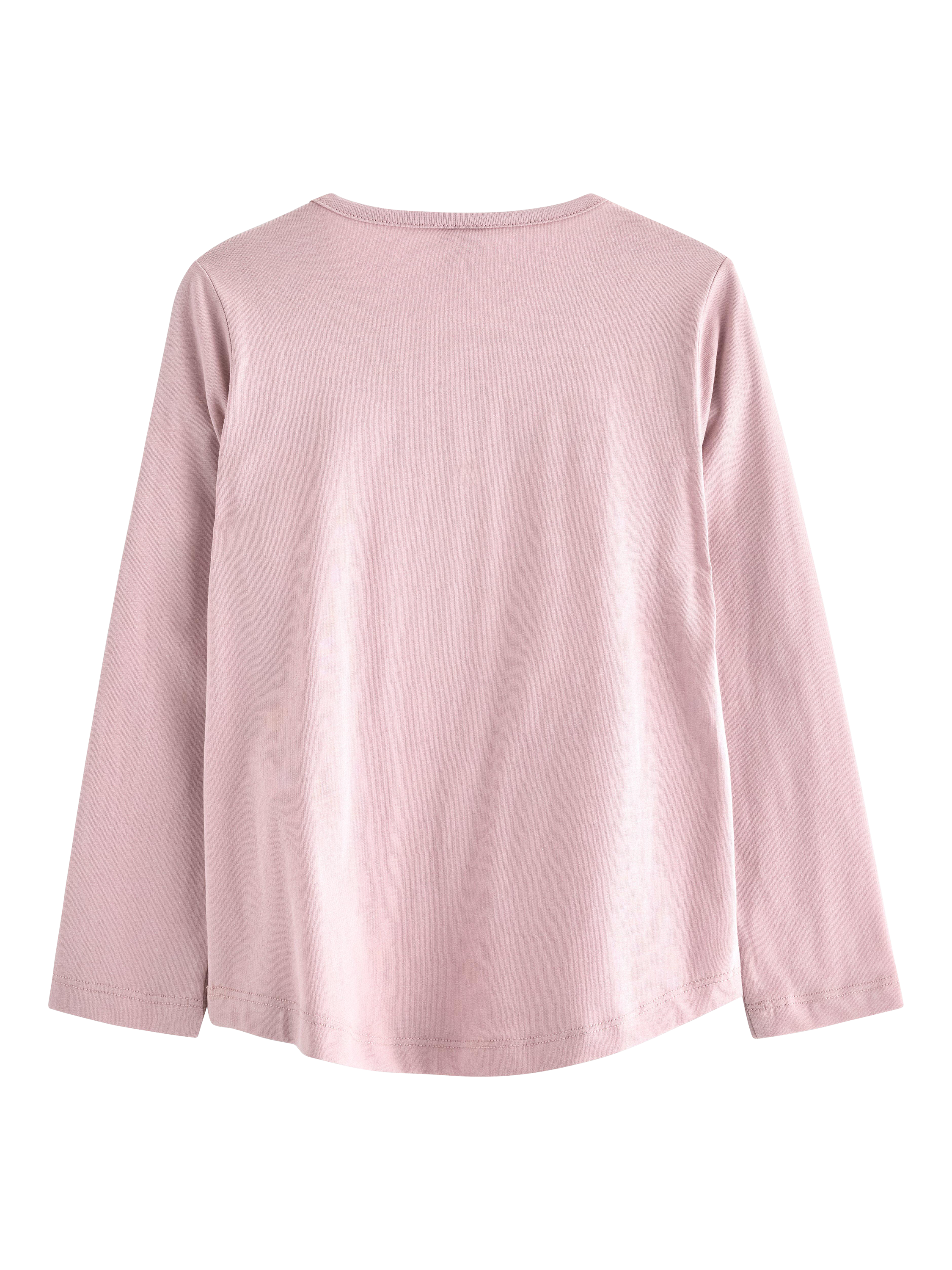 Product image 2 of 3, which shows Lindex Kids' Cotton Long Sleeved Sequin Butterfly Top, Light Dusty Lilac, 6-7 years