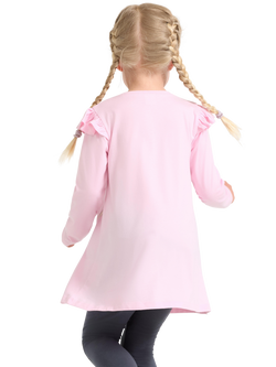 Lindex Kids' Cotton Long Sleeved Unicorn Top, Light Pink - view 2, Light Pink