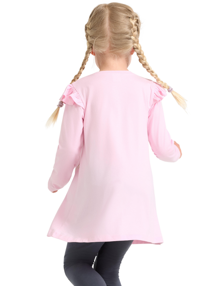 Lindex Kids' Cotton Long Sleeved Unicorn Top, Light Pink - view 2, Light Pink
