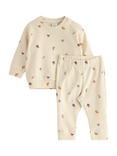 Lindex Baby Cotton 2-Piece Top and Leggings Set, Light Beige