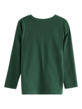 Lindex Kid's Cotton Relaxed Long Sleeved Top, Dark Dusty Green