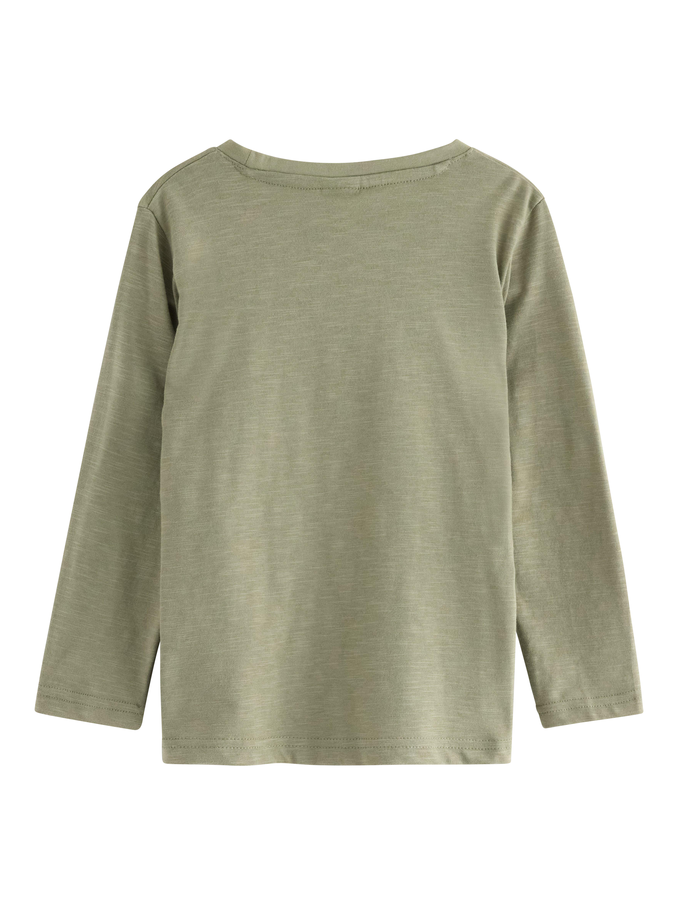 Product image 2 of 3, which shows Lindex Kid's Cotton Relaxed Long Sleeved Top, Light Dusty Khaki, 3-4 years