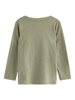 Lindex Kid's Cotton Relaxed Long Sleeved Top - view 2, Light Dusty Khaki