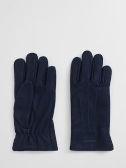 GANT Melton Wool Blend Gloves, Classic Blue