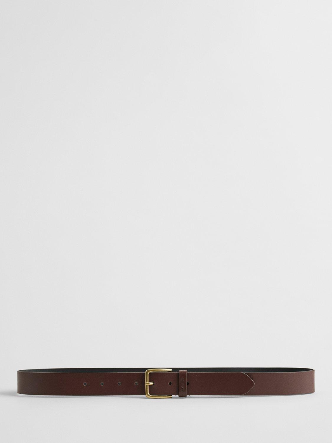 GANT Logo Leather Belt, Soil Brown