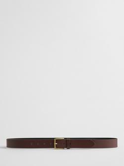GANT Logo Leather Belt, Soil Brown