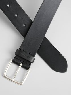 GANT Logo Leather Belt - view 2, Black
