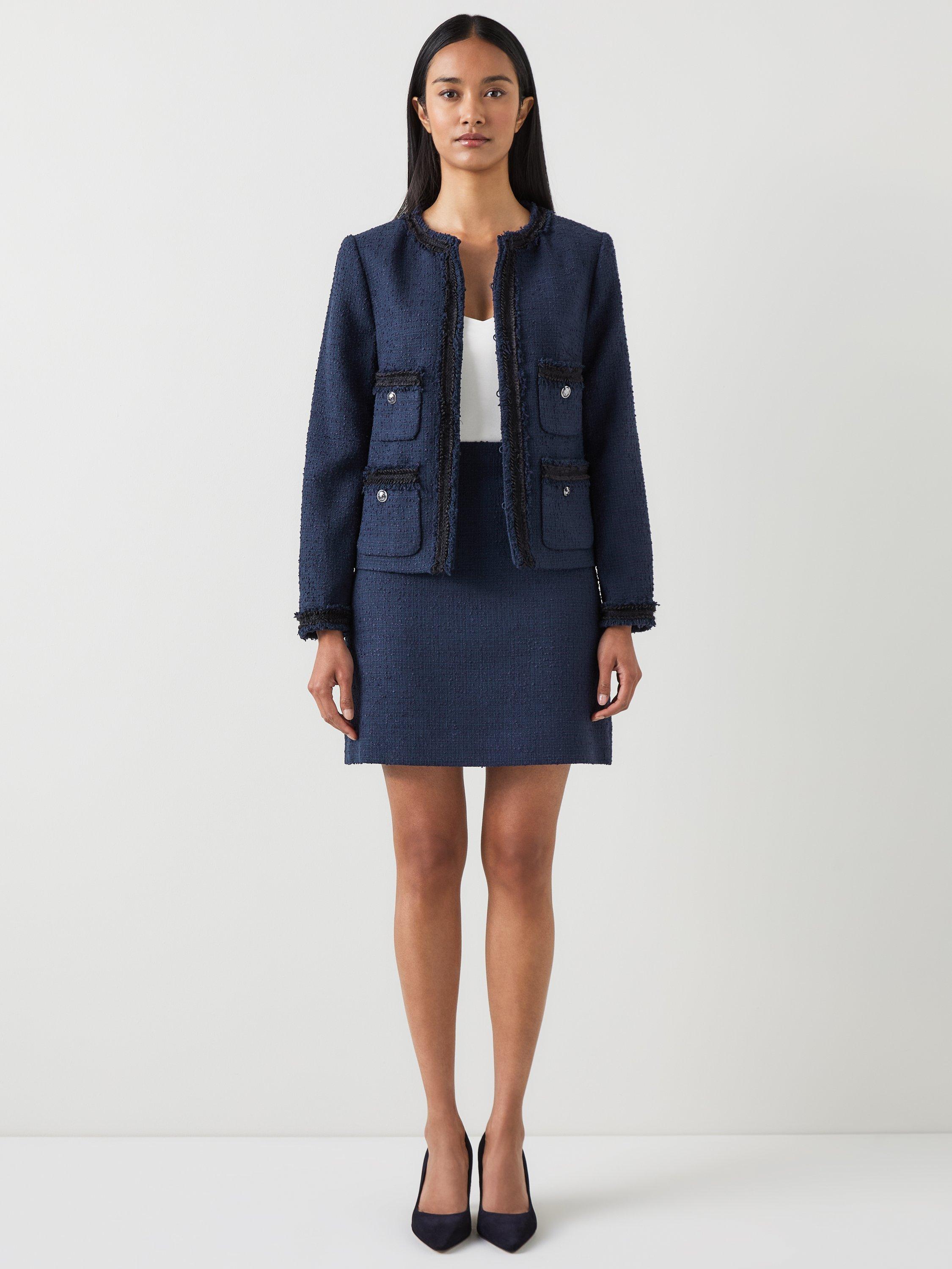 L.K.Bennett Charlie Tweed Jacket, Navy