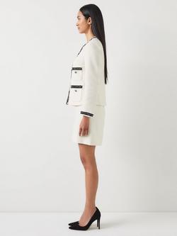L.K.Bennett Charlie Tweed Jacket, Cream - view 2, Cream