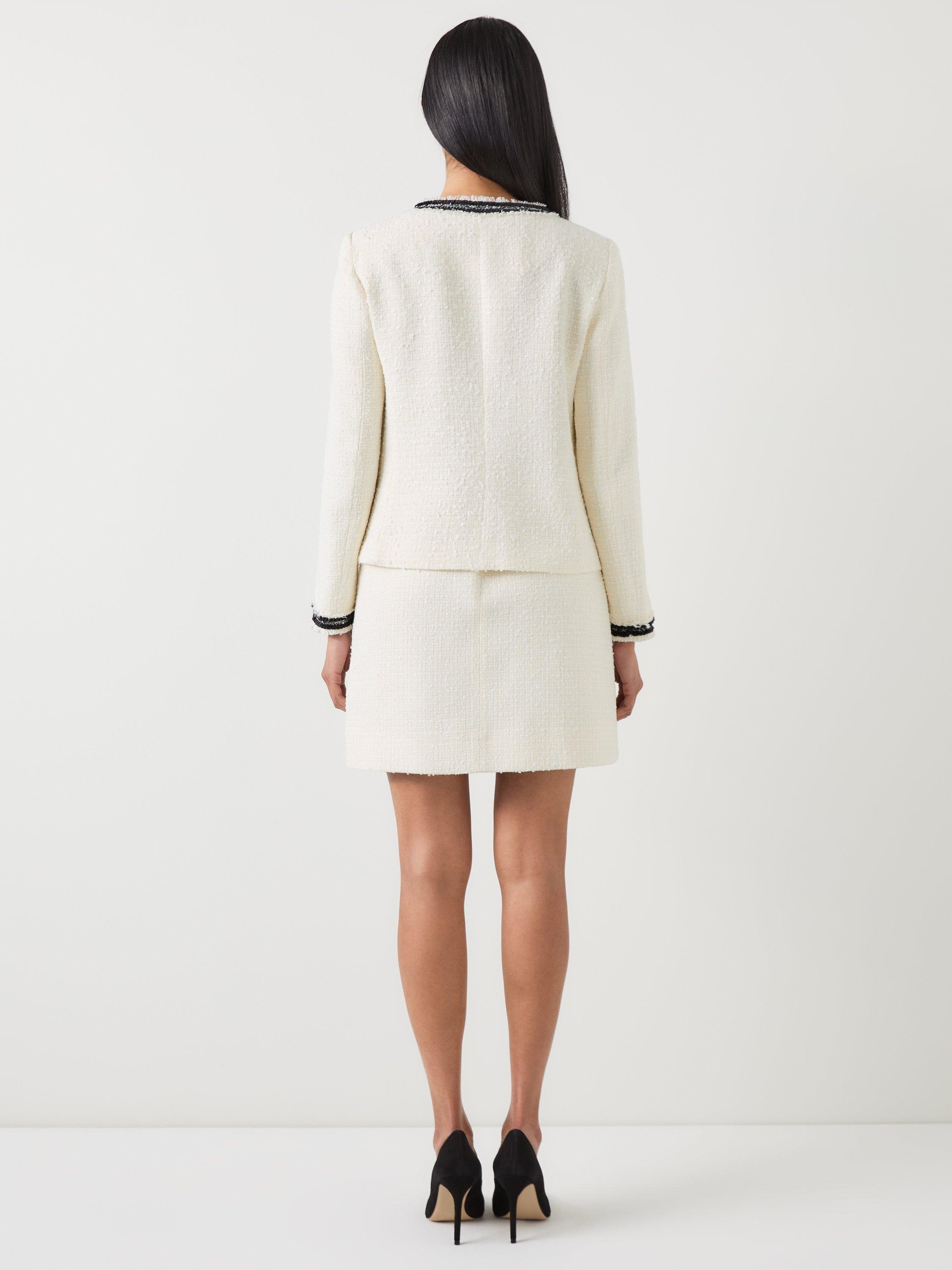 Product image 3 of 5, which shows L.K.Bennett Charlie Tweed Jacket, Cream, 6