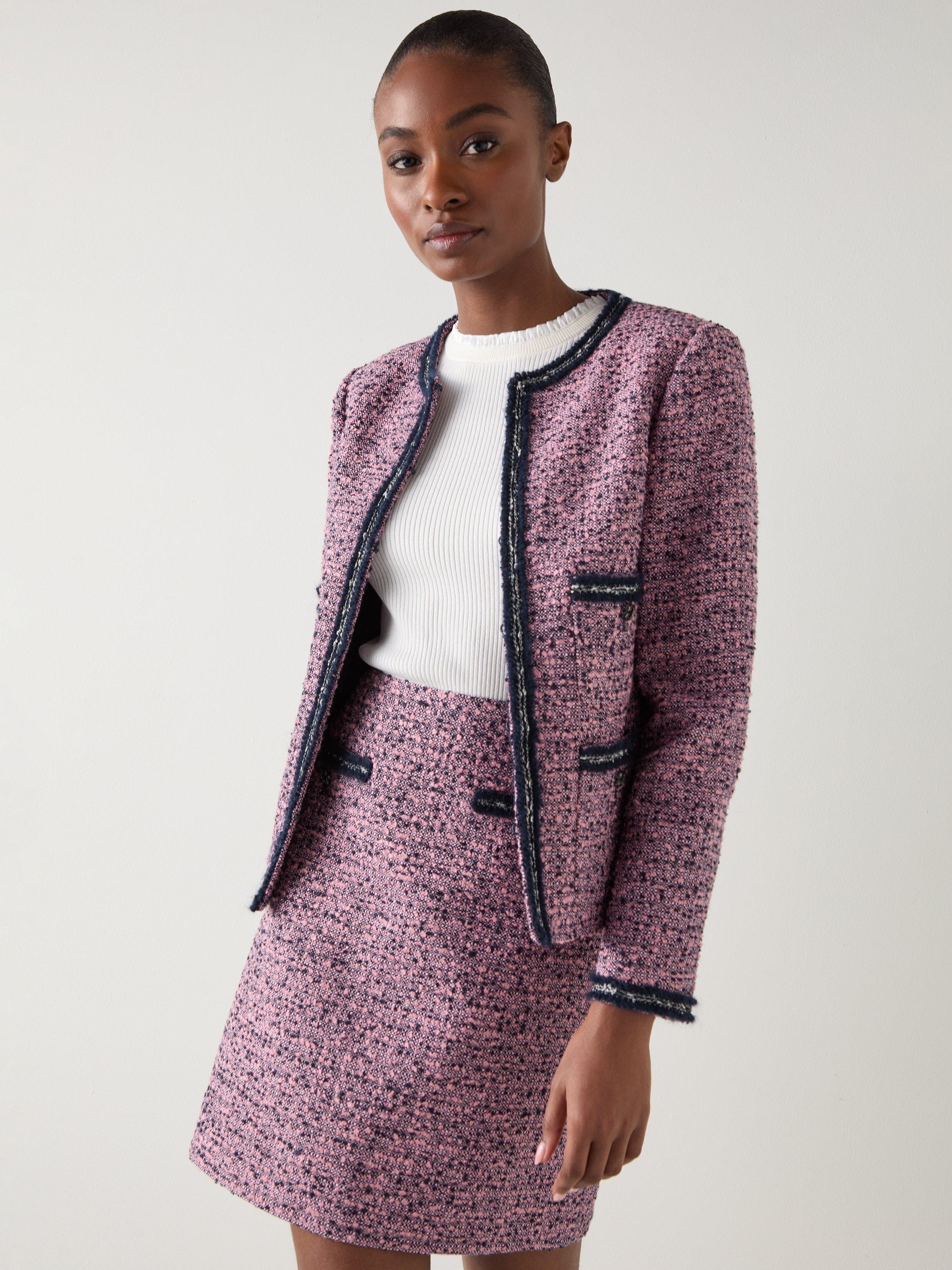 Product image 3 of 5, which shows L.K.Bennett Charlie Tweed Jacket, Pink, 6