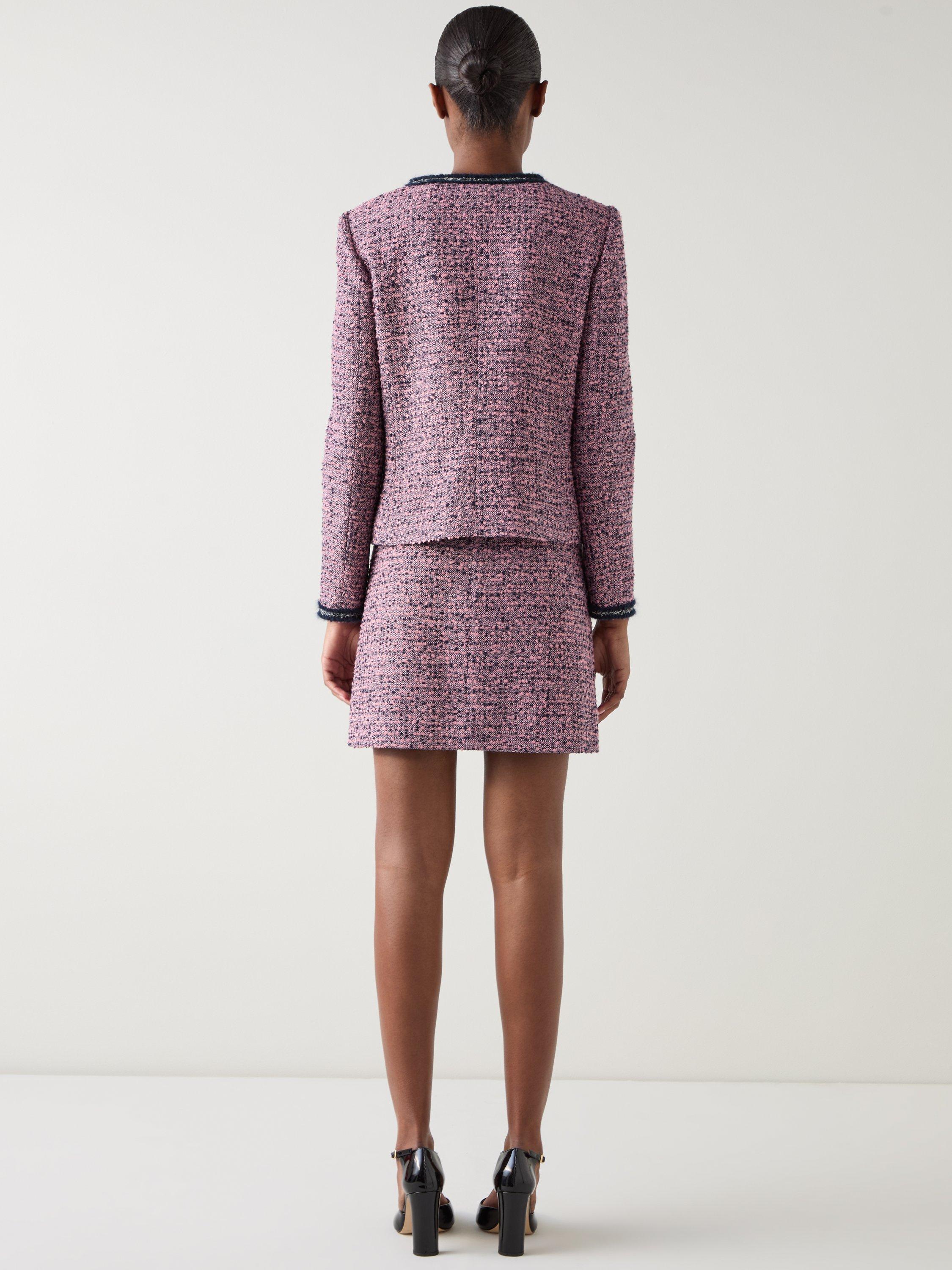 Product image 4 of 5, which shows L.K.Bennett Charlie Tweed Jacket, Pink, 6