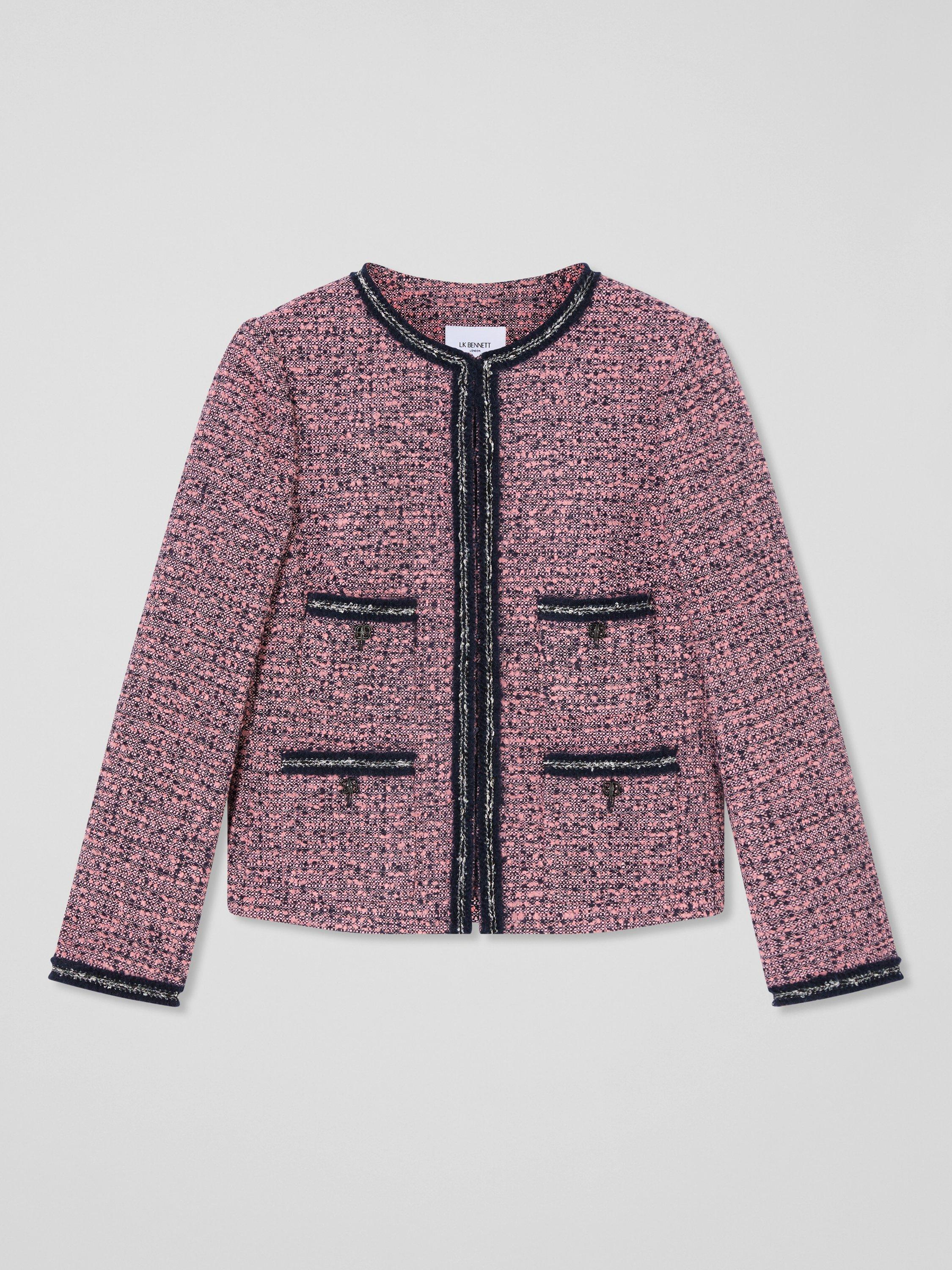 Product image 5 of 5, which shows L.K.Bennett Charlie Tweed Jacket, Pink, 6