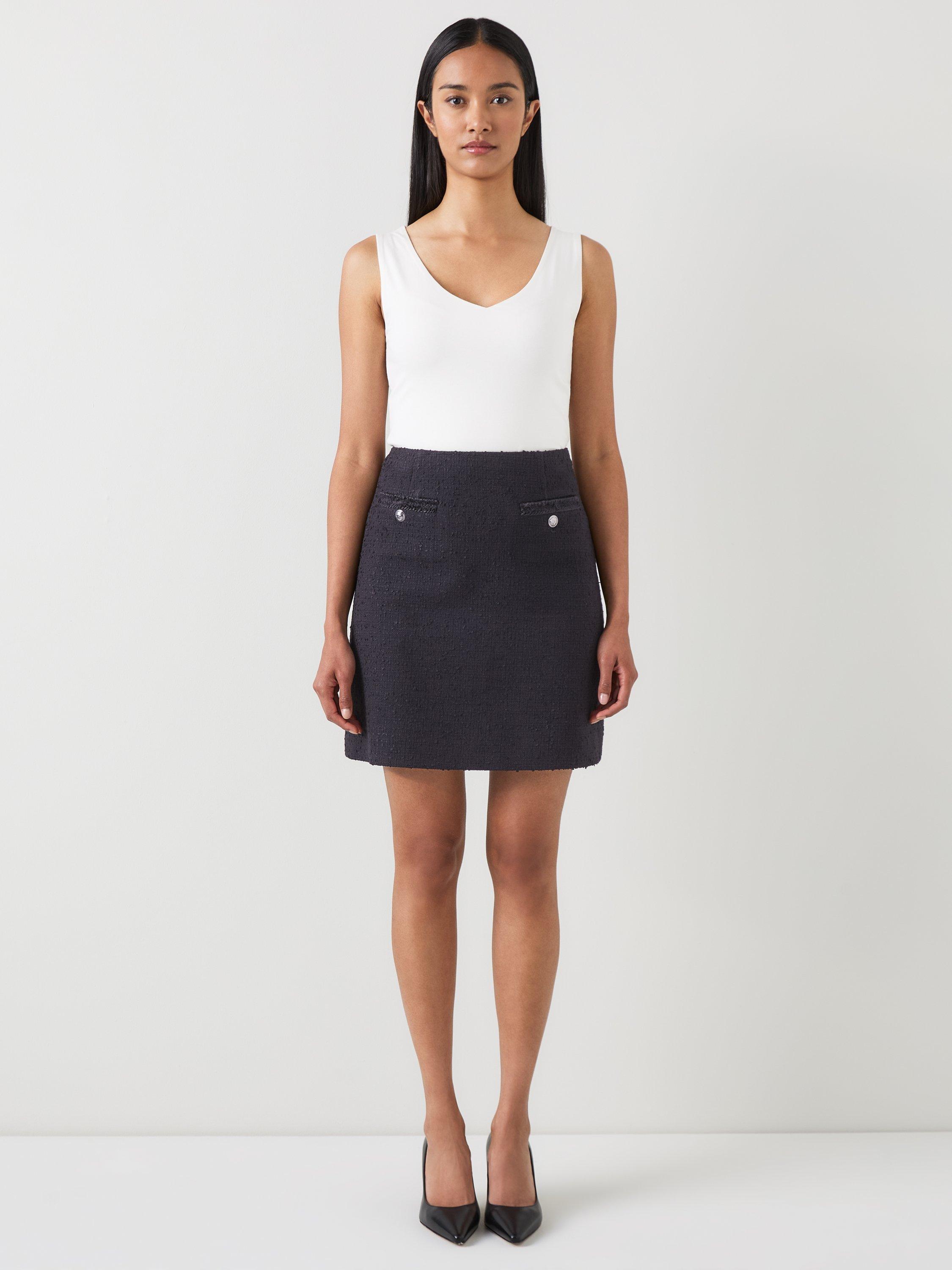 Product image 1 of 4, which shows L.K.Bennett Charlie Tweed Skirt, Black, 6