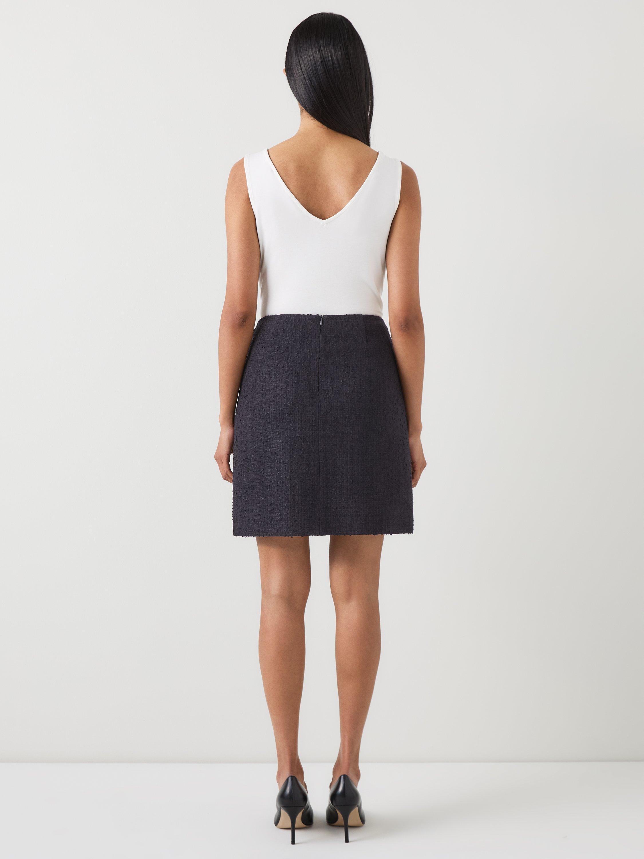 Product image 3 of 4, which shows L.K.Bennett Charlie Tweed Skirt, Black, 6