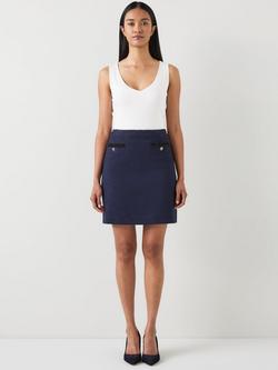 L.K.Bennett Charlie Tweed Mini Skirt, Navy
