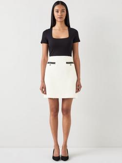 L.K.Bennett Charlie Tweed Mini Skirt, Cream