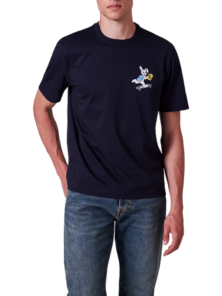 Paul Smith Graphic Print Cotton T-Shirt, Dark Navy, 49_very Dark Navy