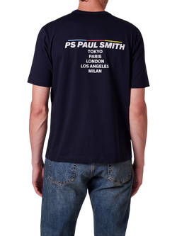 Paul Smith Graphic Print Cotton T-Shirt, Dark Navy - view 2, 49_very Dark Navy