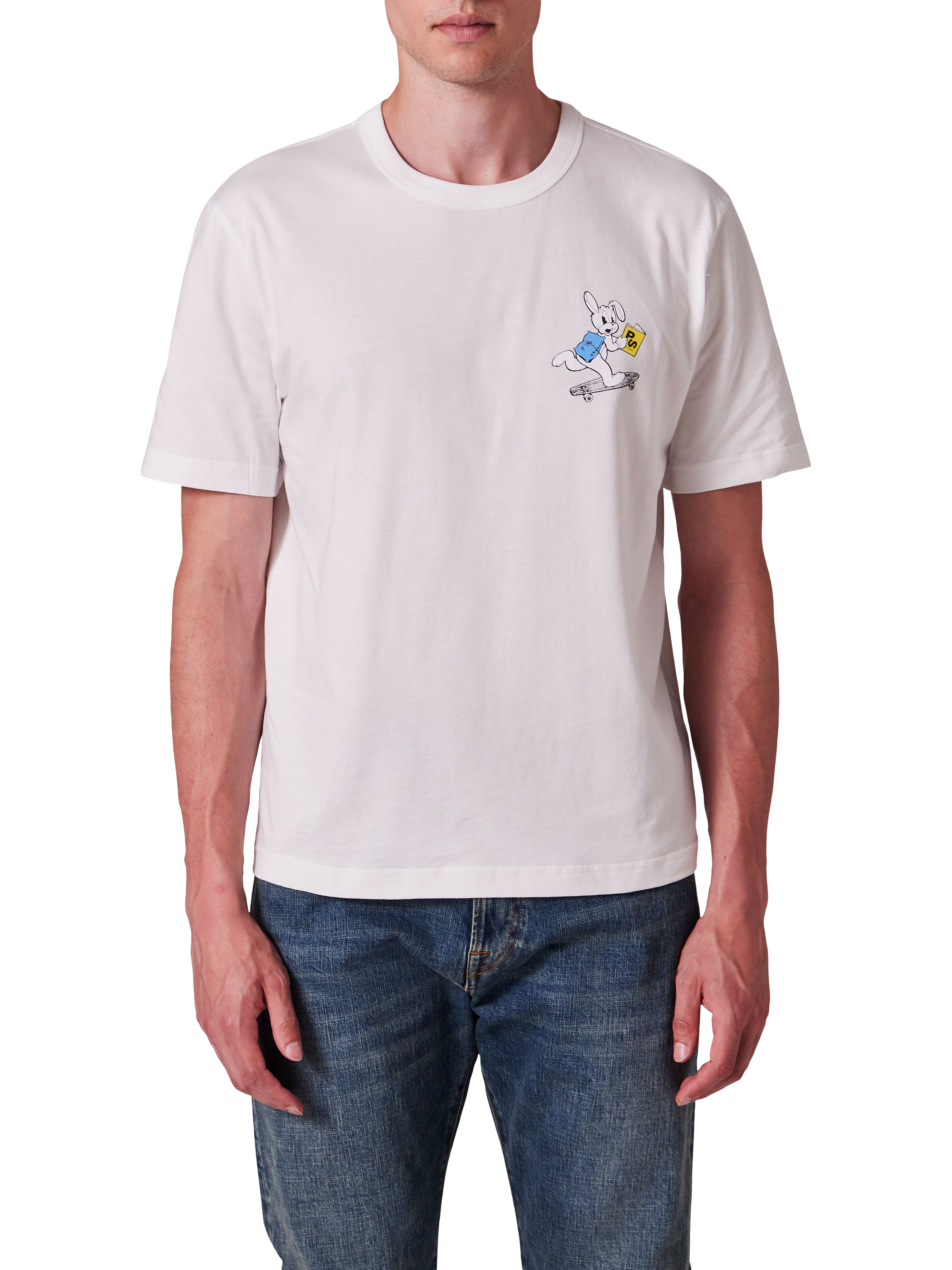 Product image 1 of 5, which shows Paul Smith Graphic Print Cotton T-Shirt, 01_white, S