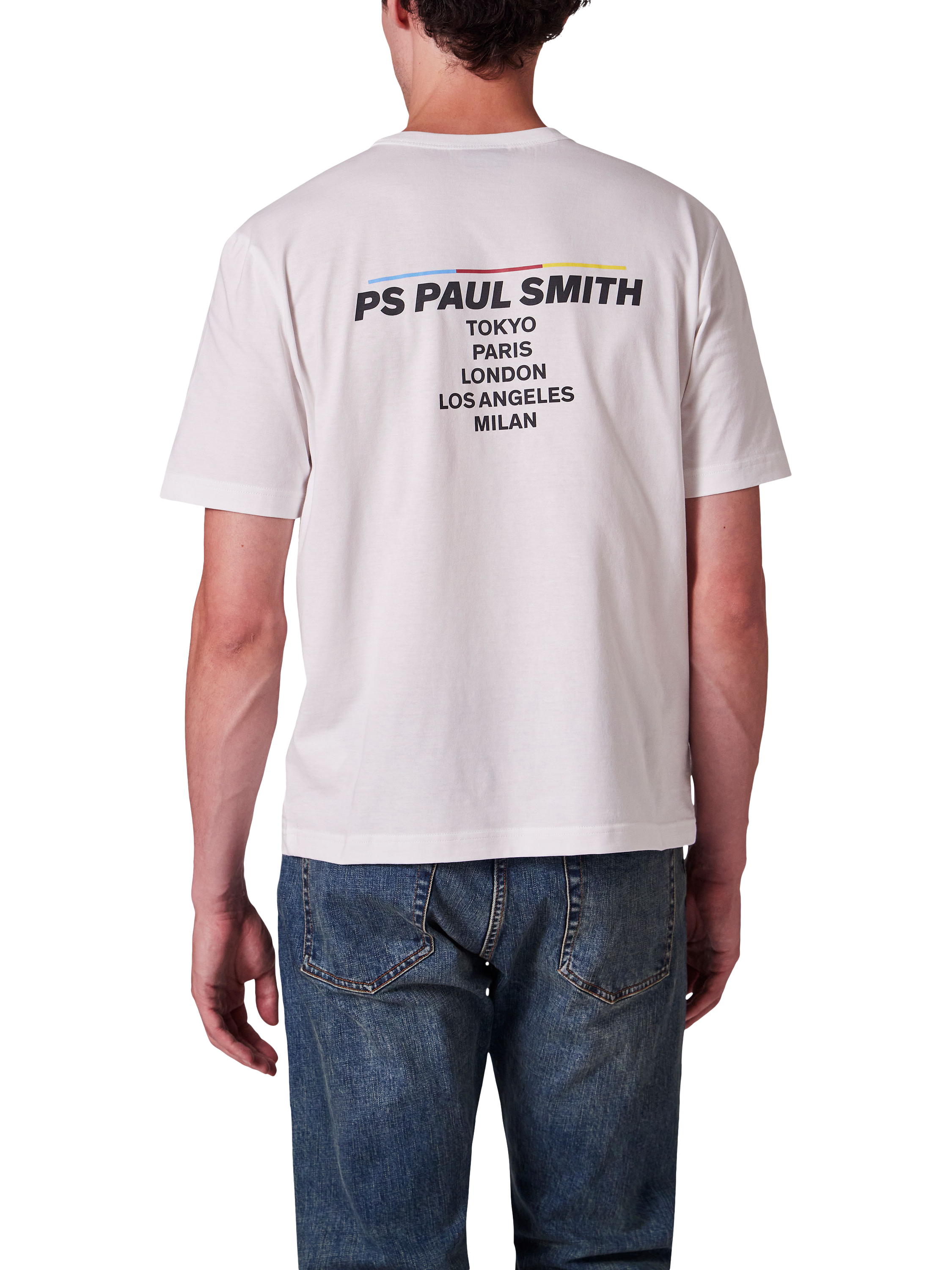 Product image 2 of 5, which shows Paul Smith Graphic Print Cotton T-Shirt, 01_white, S
