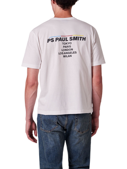 Paul Smith Graphic Print Cotton T-Shirt - view 2, 01_white