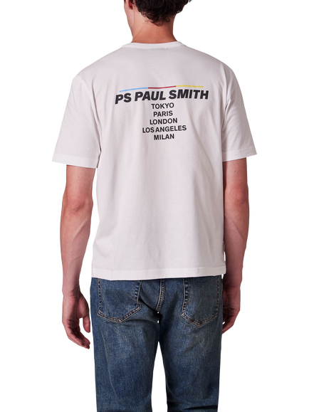 Paul Smith Graphic Print Cotton T-Shirt - view 2, 01_white