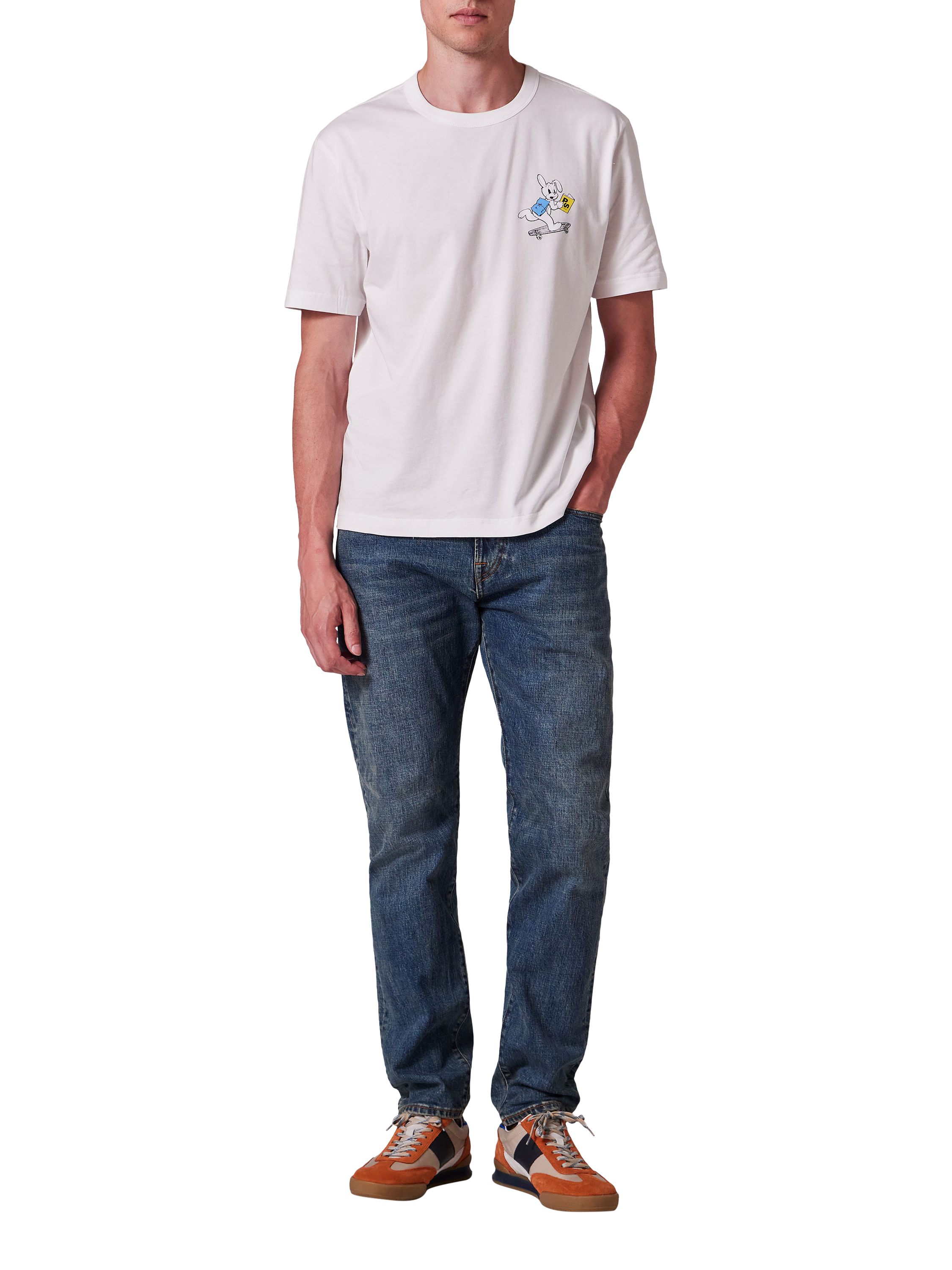 Product image 3 of 5, which shows Paul Smith Graphic Print Cotton T-Shirt, 01_white, S