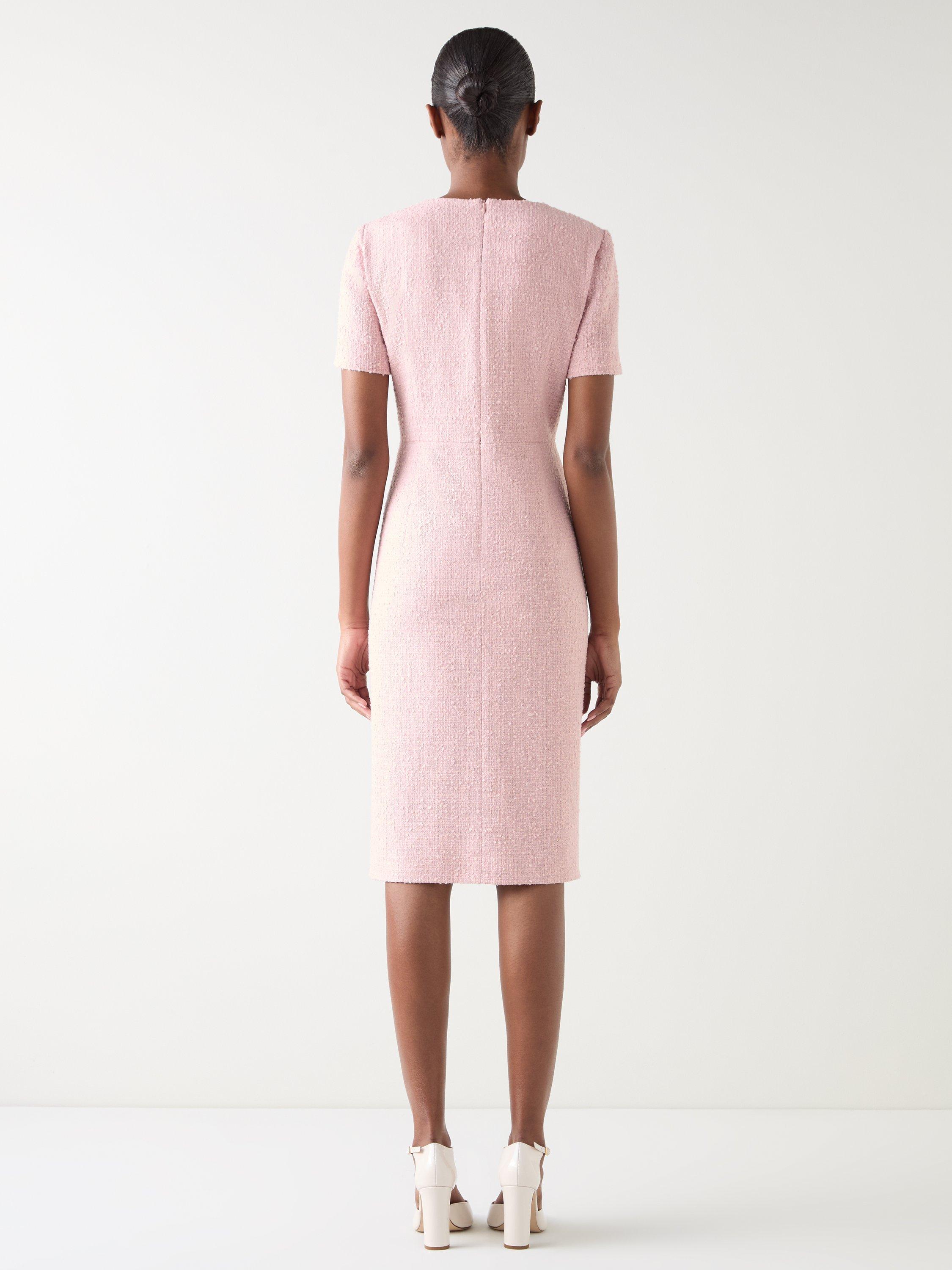 Product image 3 of 5, which shows L.K.Bennett Carla Tweed Mini Dress, Light Pink, 6