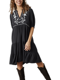 Sisters Point Embroidered Floral Tiered Dress, Black/Multi
