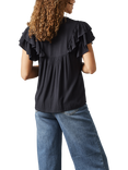 Sisters Point Imsa Embroidered Tie Neck Top, Black/Multi