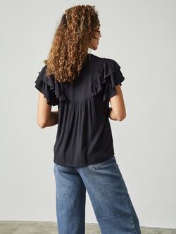 Sisters Point Imsa Embroidered Tie Neck Top, Black/Multi - view 2, Black/Multi