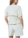 Sisters Point Inusa Embroidered Tie Front Top, Natural Cream