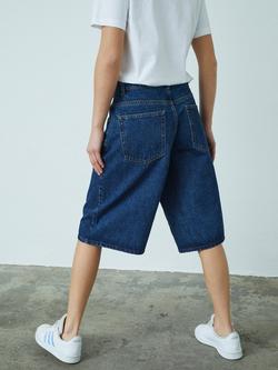 Part Two OFIRA Cotton Denim Knee Length Shorts - view 2, Mid Blue
