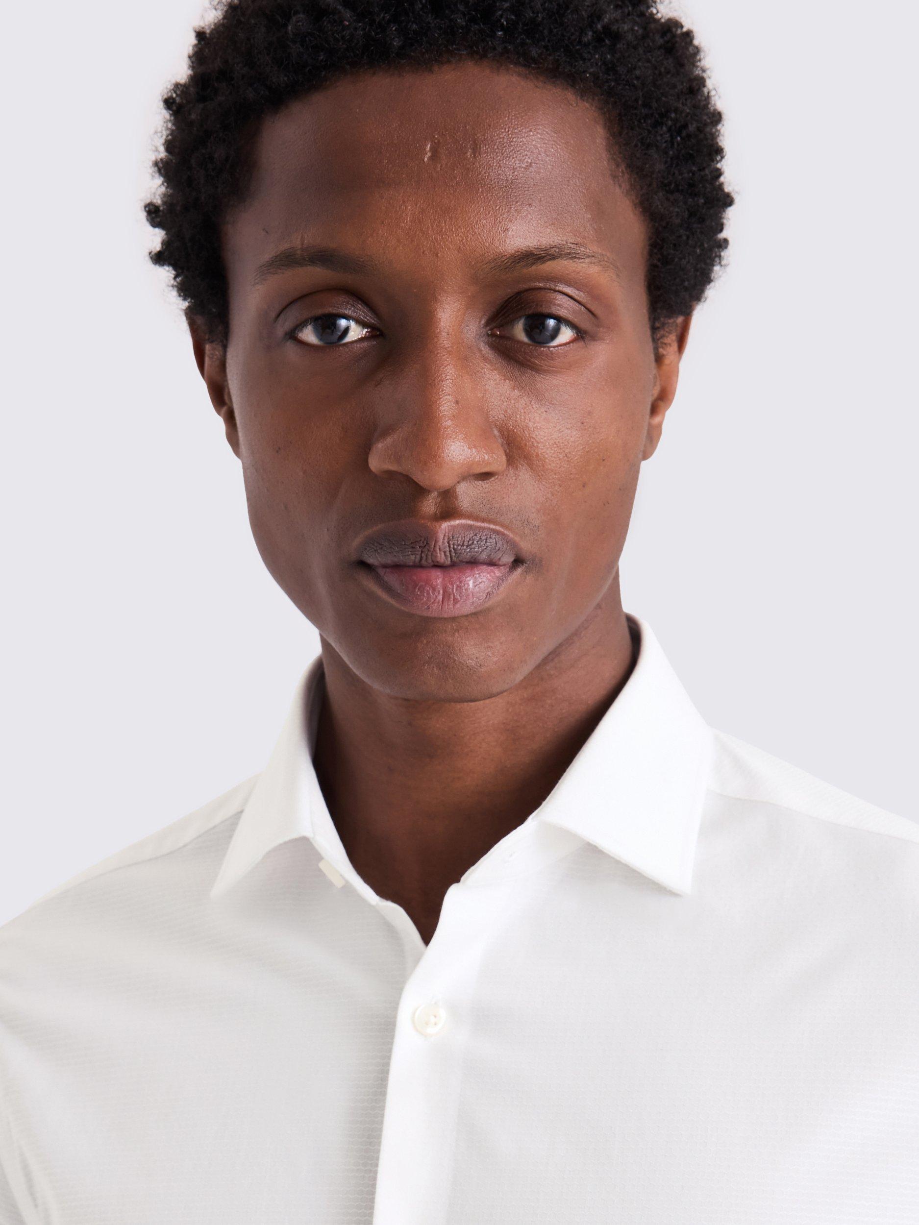 Product image 2 of 3, which shows Moss Cotton Dobby Slim Fit Shirt, White, 13.5