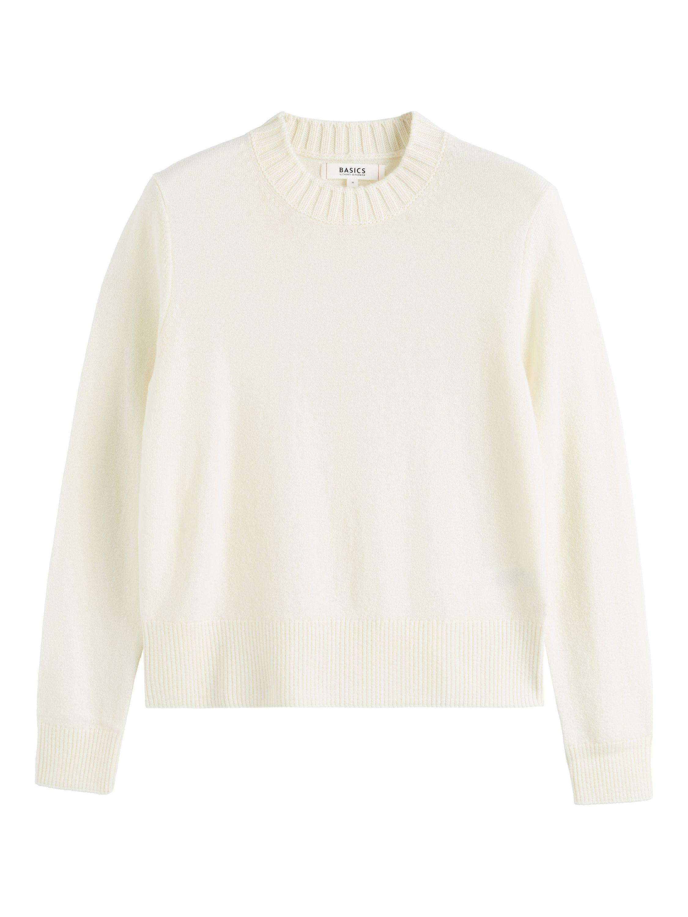 Product image 4 of 4, which shows Chinti & Parker Cropped Cashmere Rich Jumper, Cream, XS