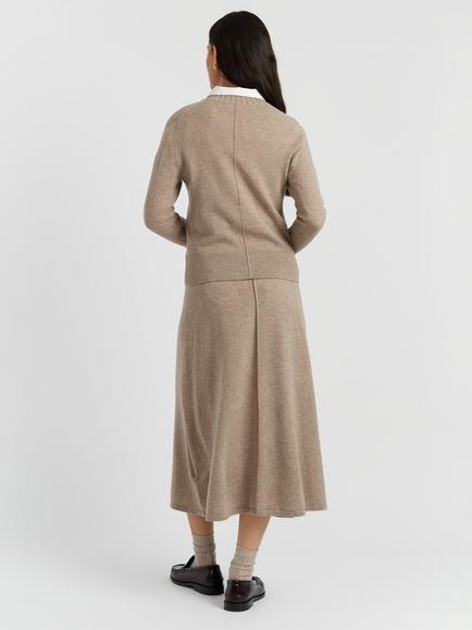 Chinti & Parker Cropped Cashmere Rich Jumper - view 2, Warm Oatmeal