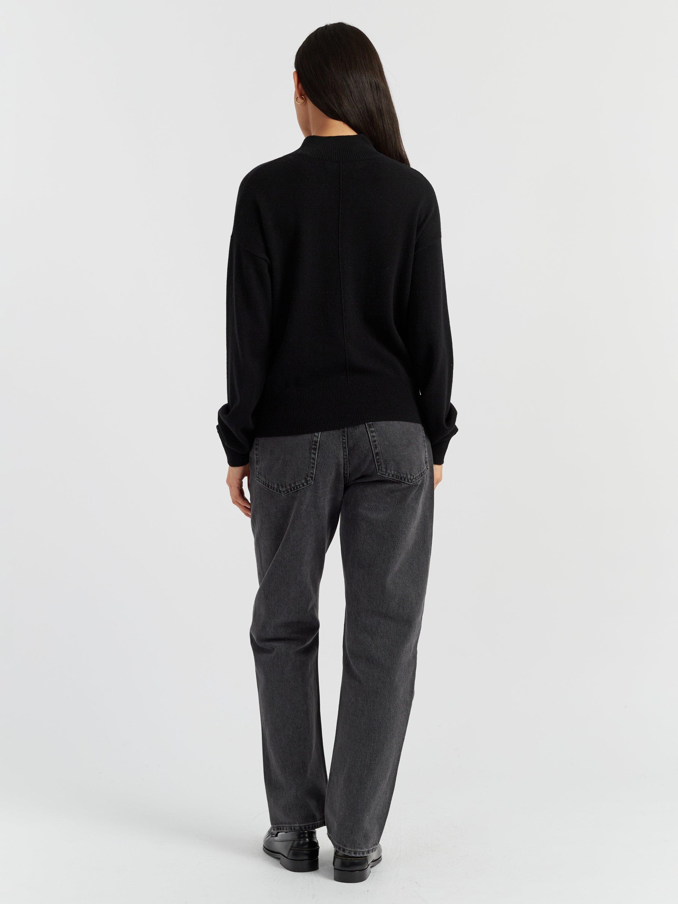 Product image 2 of 4, which shows Chinti & Parker Funnel Neck Wool Rich Jumper, Black, XS