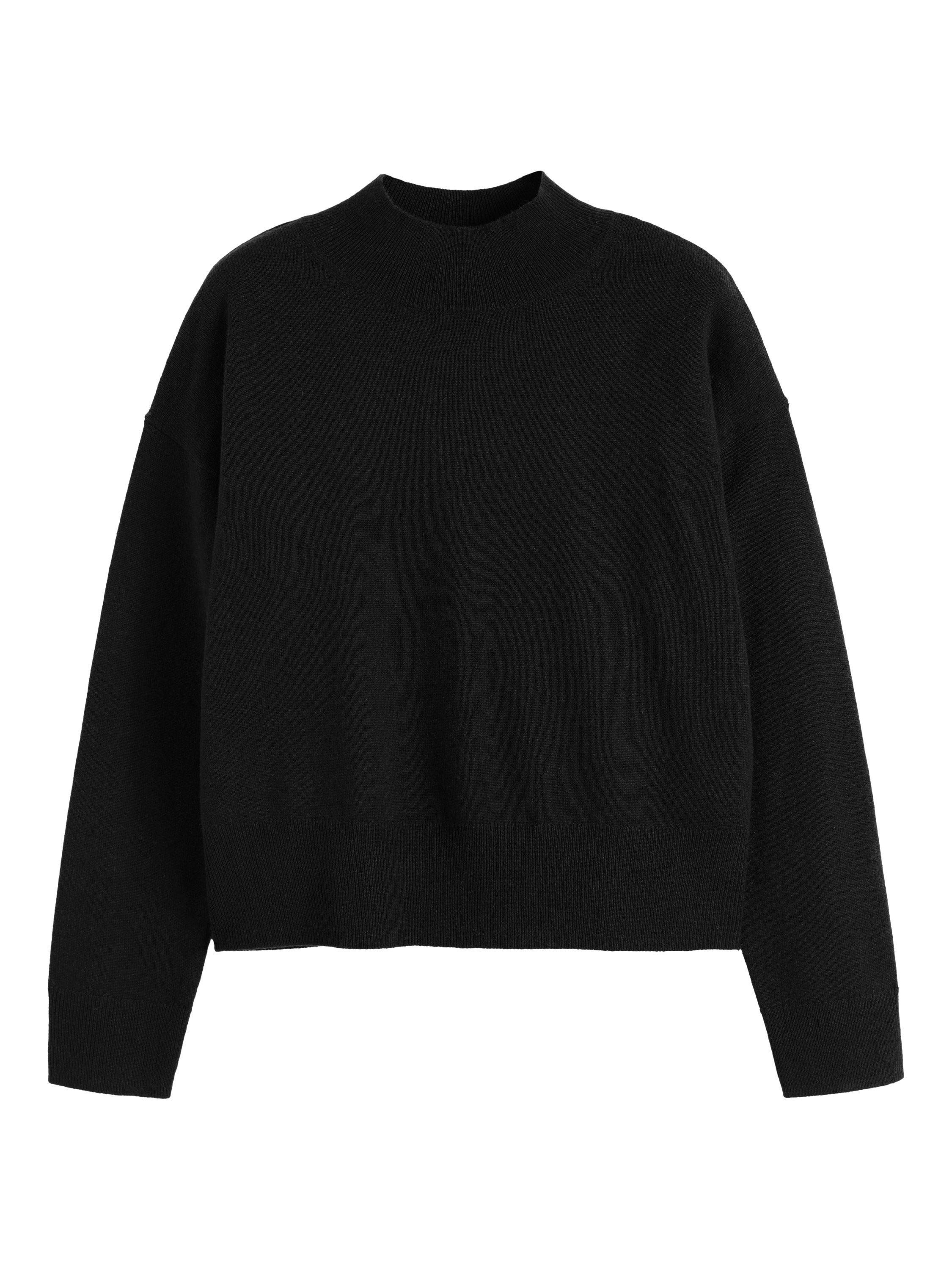 Product image 4 of 4, which shows Chinti & Parker Funnel Neck Wool Rich Jumper, Black, XS