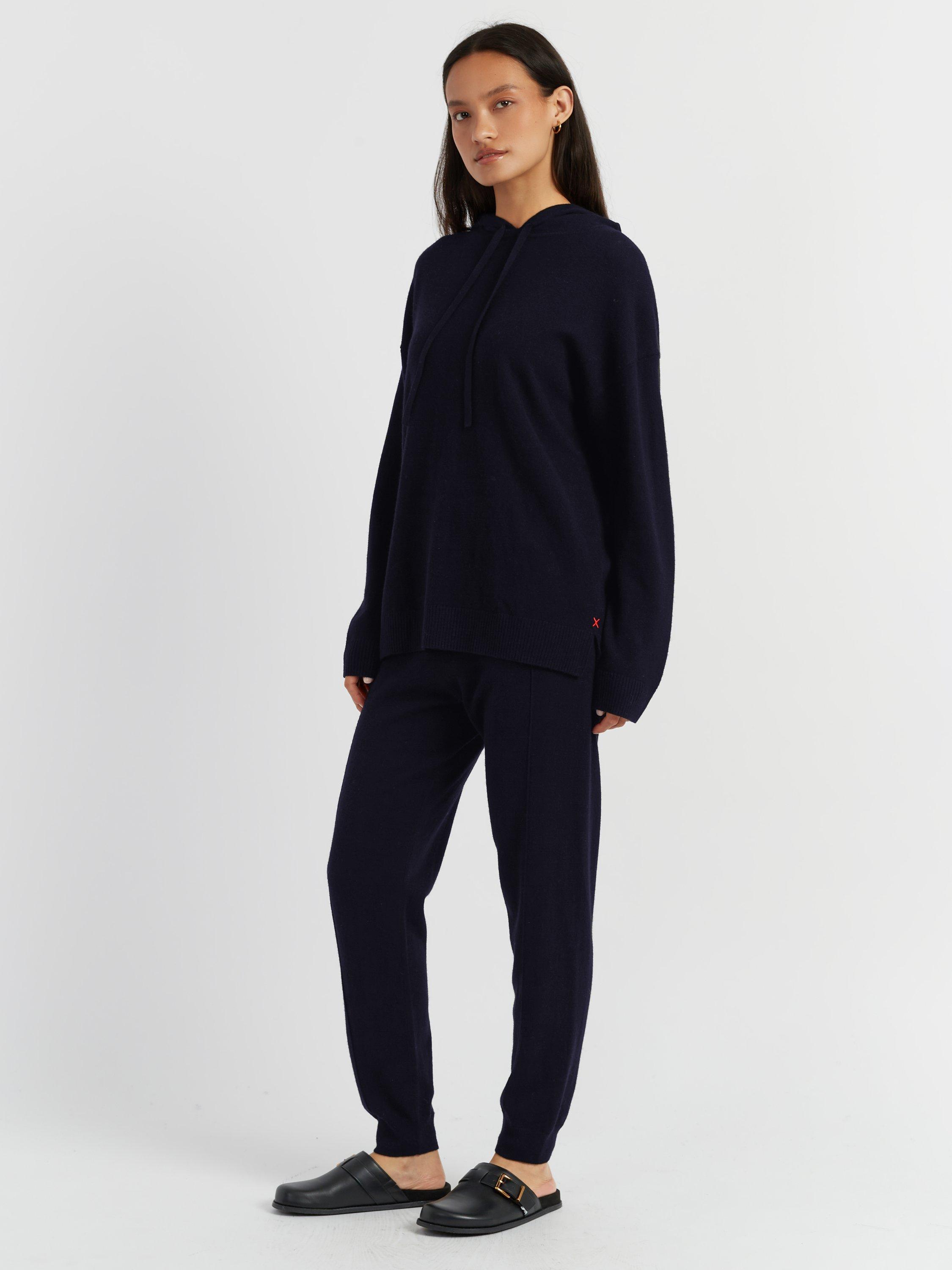Product image 1 of 4, which shows Chinti & Parker Wool-Cashmere Relaxed Hoodie, Navy, XS