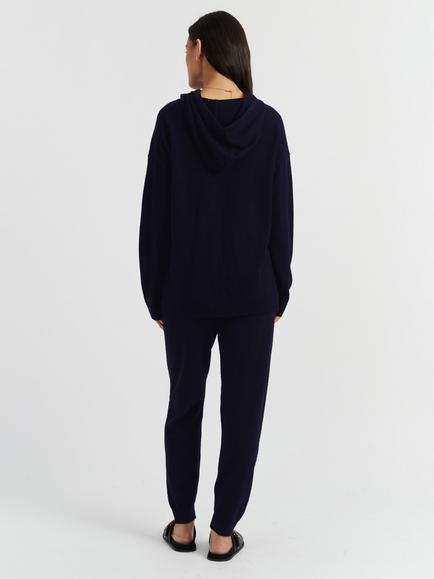Chinti & Parker Wool-Cashmere Relaxed Hoodie - view 2, Navy