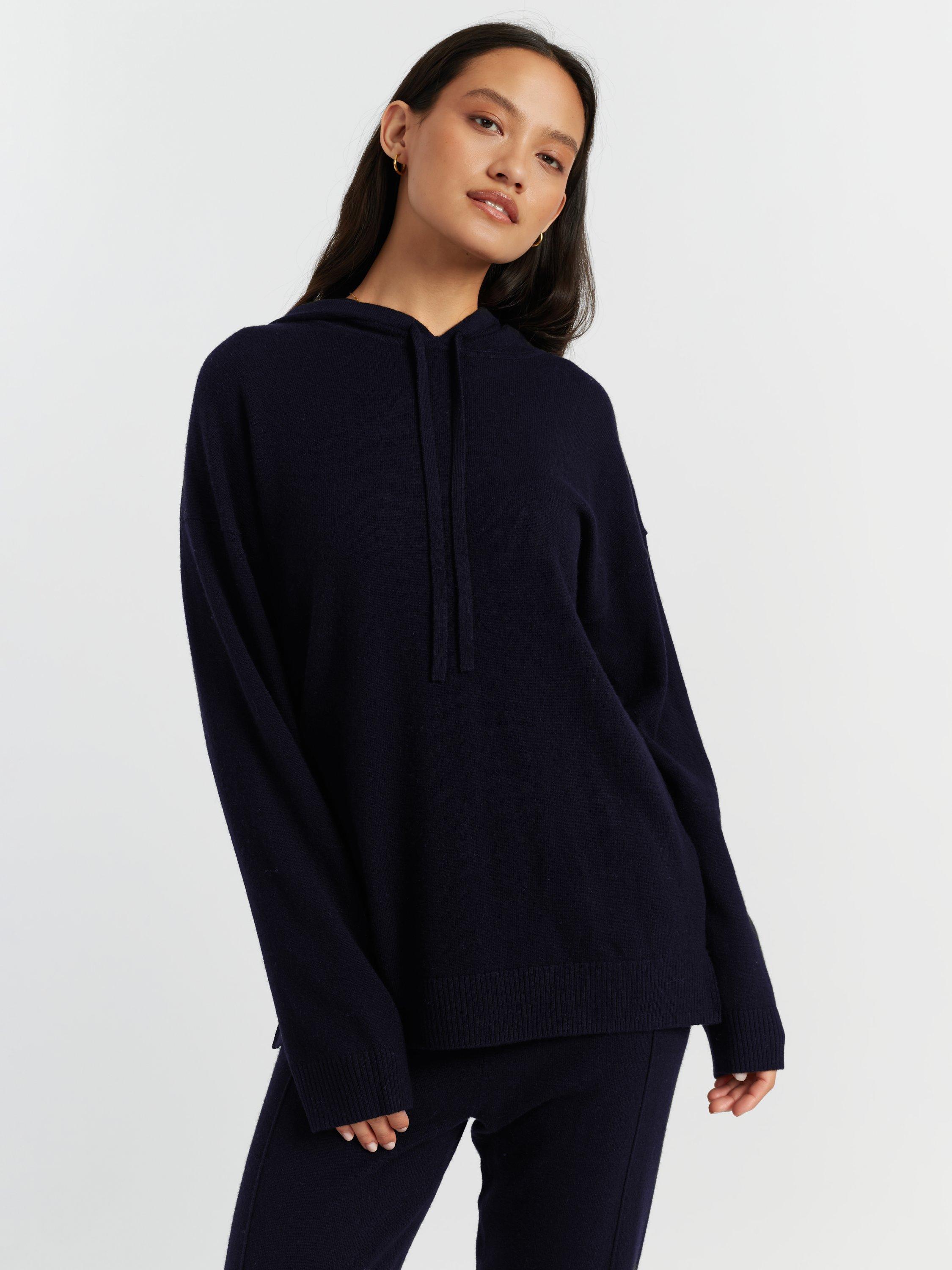 Product image 3 of 4, which shows Chinti & Parker Wool-Cashmere Relaxed Hoodie, Navy, XS