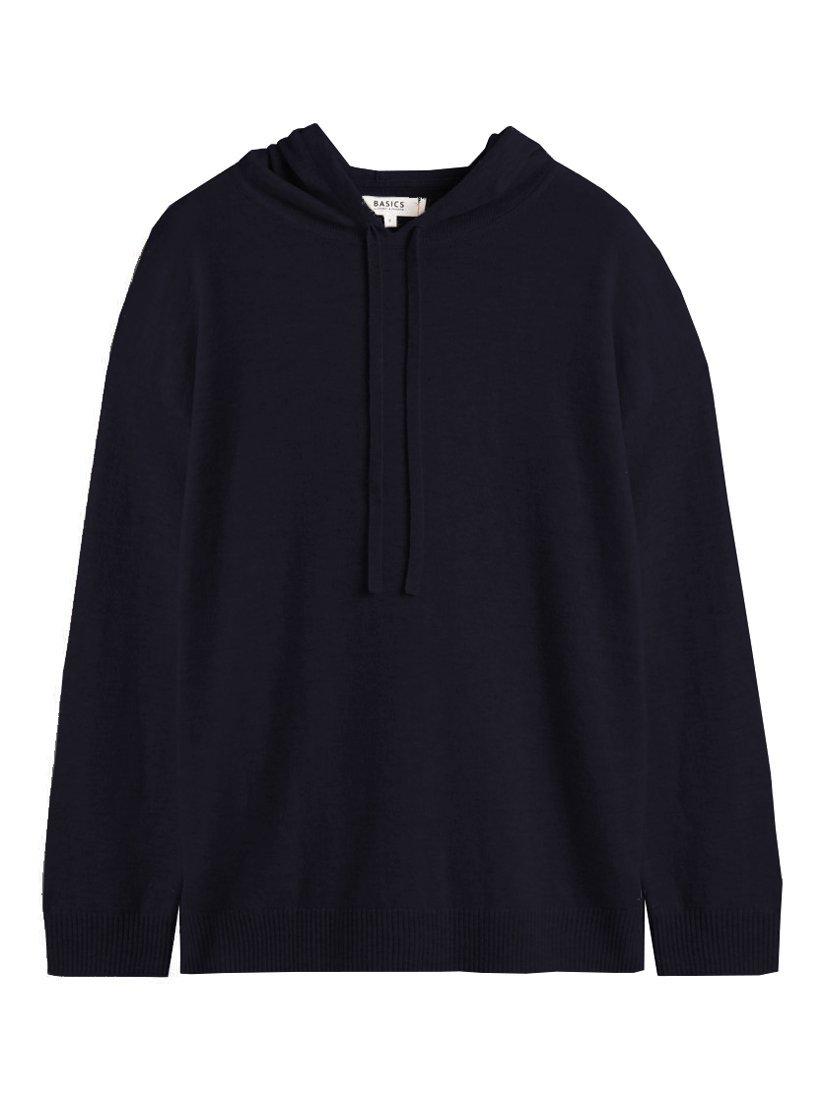 Product image 4 of 4, which shows Chinti & Parker Wool-Cashmere Relaxed Hoodie, Navy, XS