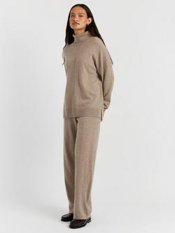 Chinti & Parker Wool-Cashmere Relaxed Rollneck Sweater, Warm Oatmeal