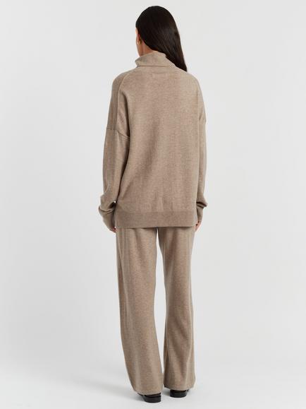 Chinti & Parker Wool-Cashmere Relaxed Rollneck Sweater - view 2, Warm Oatmeal